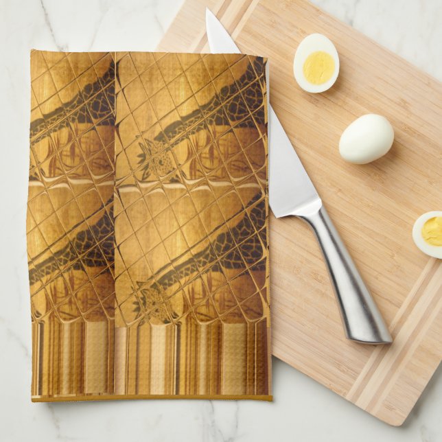 Ofinity Golden Giraffe Animal Motif Art Print Kökshandduk (Vikt i Fjärdedel)