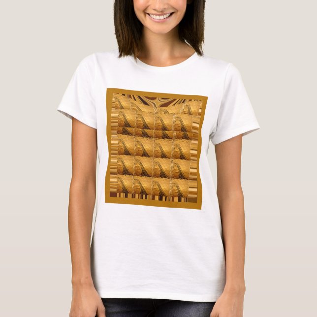 Ofinity Golden Giraffe Animal Motif Art Print T Shirt (Framsida)