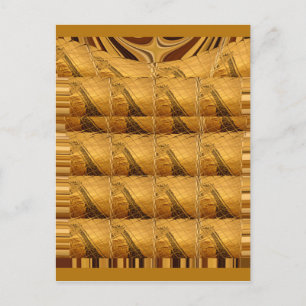 Ofinity Golden Giraffe Animal Motif Art Print Vykort