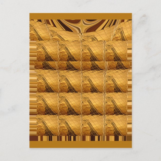 Ofinity Golden Giraffe Animal Motif Art Print Vykort (Framsida)