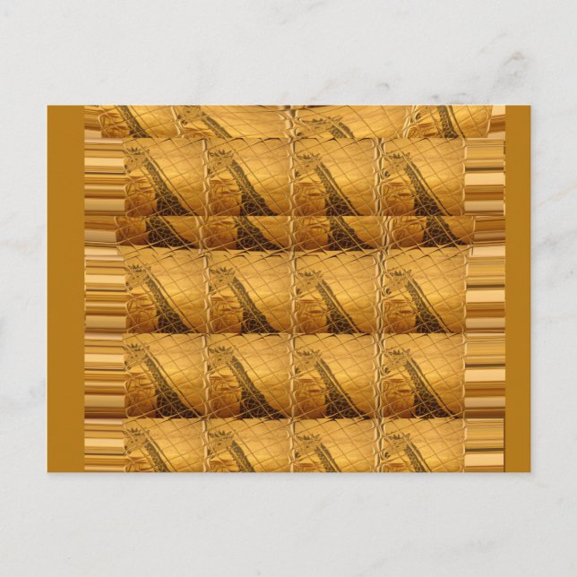 Ofinity Golden Giraffe Animal Motif Art Print Vykort (Framsida)