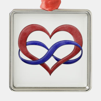 Ofinity Heart Symbol Polyamory Pride Flagga Färg Julgransprydnad Metall