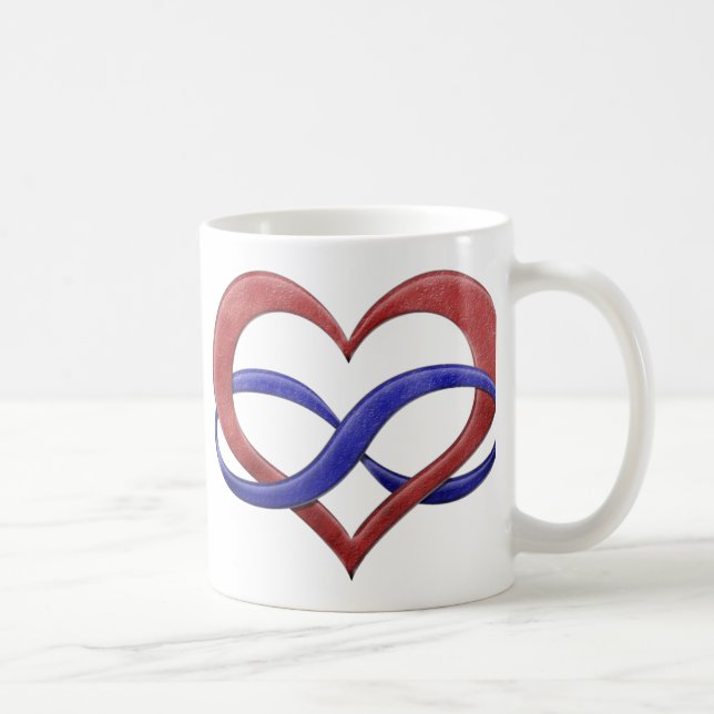 Ofinity Heart Symbol Polyamory Pride Flagga Färg Kaffemugg (Höger)