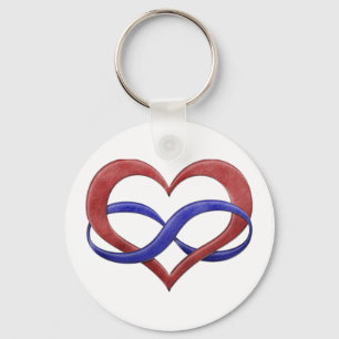 Ofinity Heart Symbol Polyamory Pride Flagga Färg Nyckelring