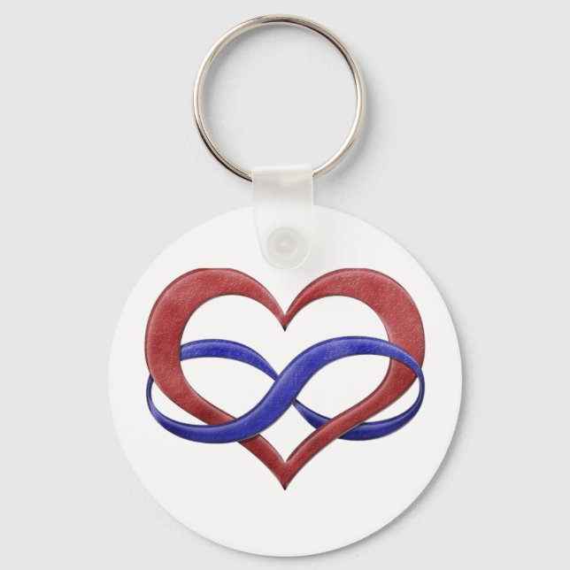 Ofinity Heart Symbol Polyamory Pride Flagga Färg Nyckelring (Framsida)
