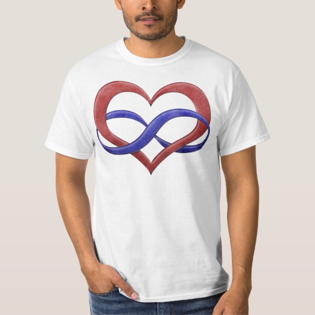Ofinity Heart Symbol Polyamory Pride Flagga Färg Tee (Framsida)