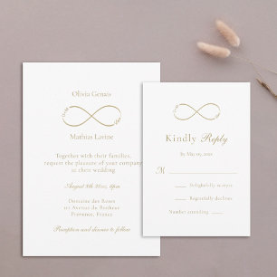 Ofinity Kärlek Monogram Elegant White Bröllop OSA Kort