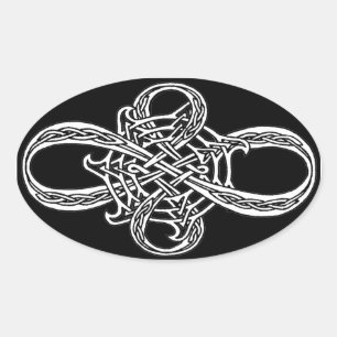Ofinity Knot Sticker Ovalt Klistermärke