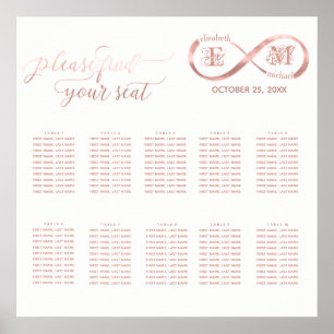 Ofinity ro guld romantic monogram calligraphy poster