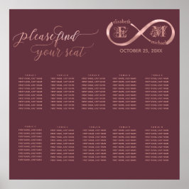 Ofinity ro guld romantic monogram calligraphy poster