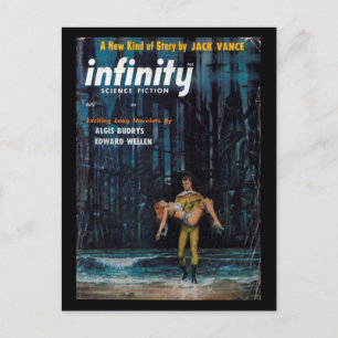 Ofinity Science fiction - 1957.07_Pulp Art Vykort