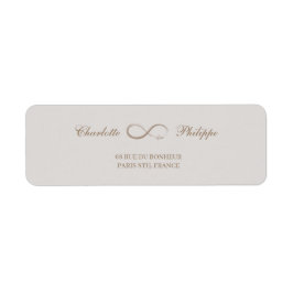 Ofinity Symbol Guld Grått Bröllop-adressetikett Returadress Etikett