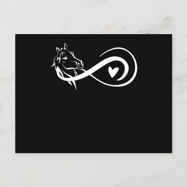 Ofinity Symbol Horse Heart Equestrian Tävla Gift Vykort (Framsida)