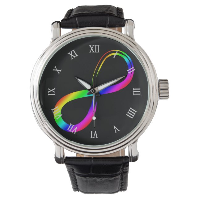 Ofinity Symbol Lgbt Gay pride Rainbow Armbandsur (Framsida)