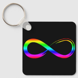Ofinity Symbol Lgbt Gay pride Rainbow Black Nyckelring