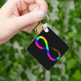 Ofinity Symbol Lgbt Gay pride Rainbow Black Nyckelring