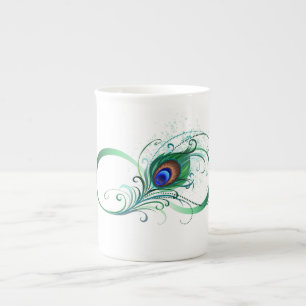Ofinity Symbol med Peacock Feather Benporslin Mugg