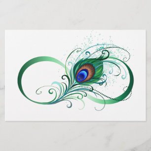 Ofinity Symbol med Peacock Feather Brevpapper