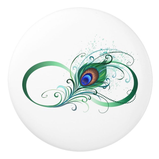 Ofinity Symbol med Peacock Feather Knopp (Framsidan)