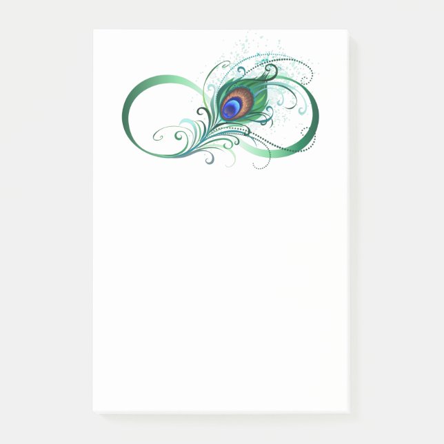 Ofinity Symbol med Peacock Feather Post-it Block (Framsida)