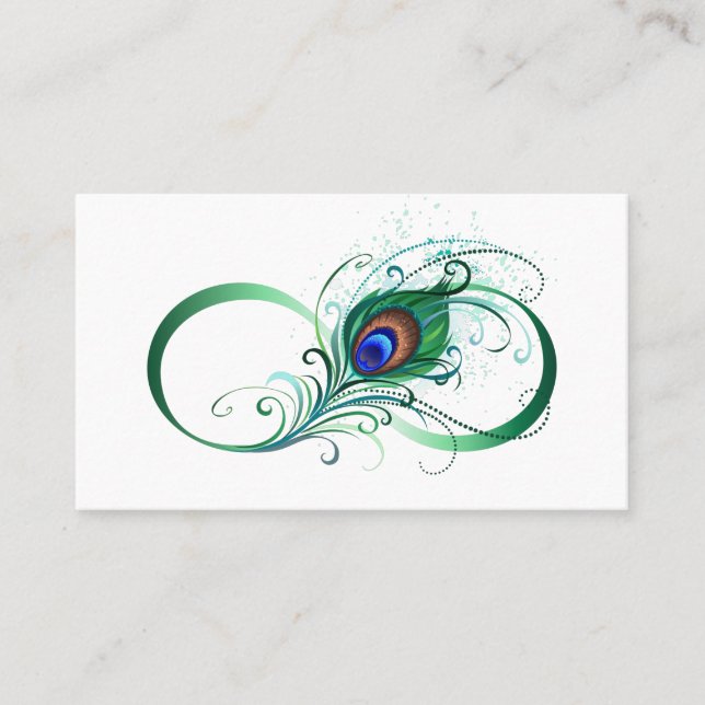 Ofinity Symbol med Peacock Feather Visitkort (Framsida)
