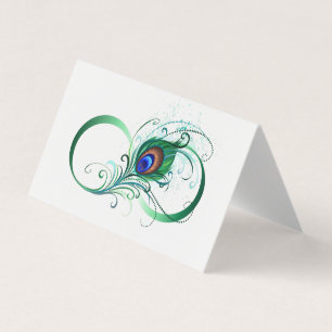 Ofinity Symbol med Peacock Feather Visitkort
