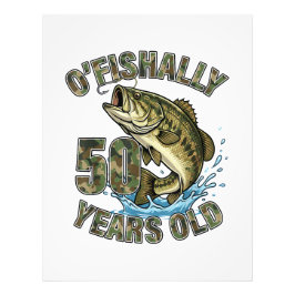 OFishally 50 år gammal fiskefantast 50-årsdag Fototryck