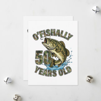 OFishally 50 år gammal fiskefantast 50-årsdag Julkort
