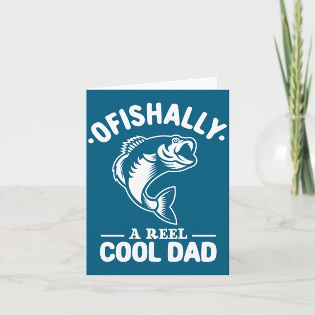 Ofishally A Reel Cool Dad Funny Fishing Lover  Kort (Framsida)