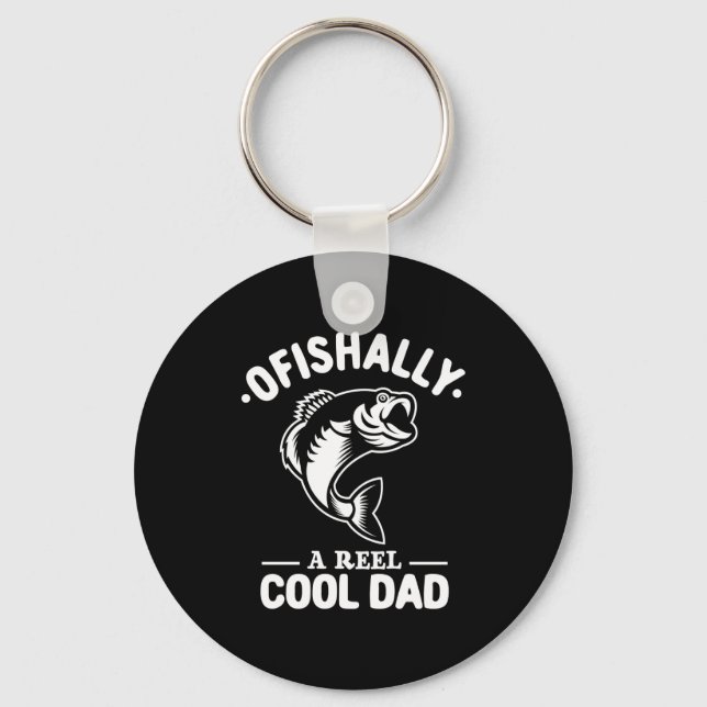 Ofishally A Reel Cool Dad Funny Fishing Lover  Nyckelring (Framsida)