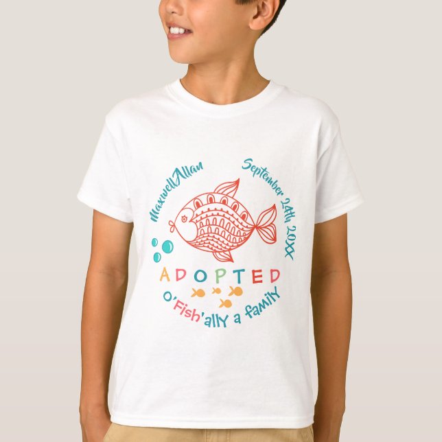 OFish'ally gåvor för en adoption för familjfisk T-shirt (Framsida)