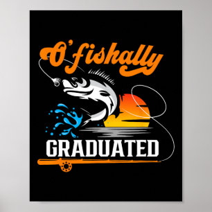 O'fishally Graduerad Fiskentusiast Examen Del Poster