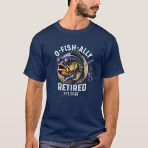 Ofishally Pensionerad 2026 Fiskare Pensionär T Shirt