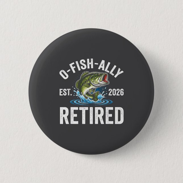 Ofishally Pensionerad 2026 Rolig Fiske Pensionär F Knapp (Framsida)
