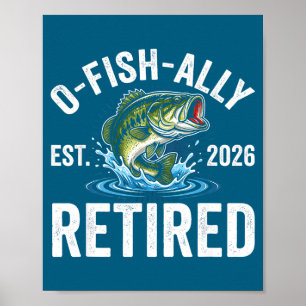 Ofishally Pensionerad 2026 Rolig Fiske Pensionär F Poster