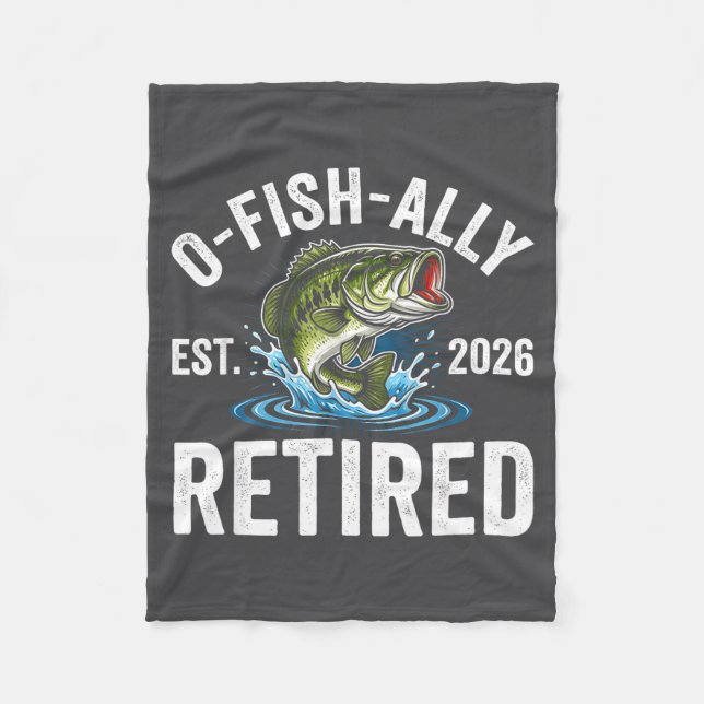 Ofishally Retired 2026 Funny Fishing Retirement Fi Fleecefilt (Framsidan)