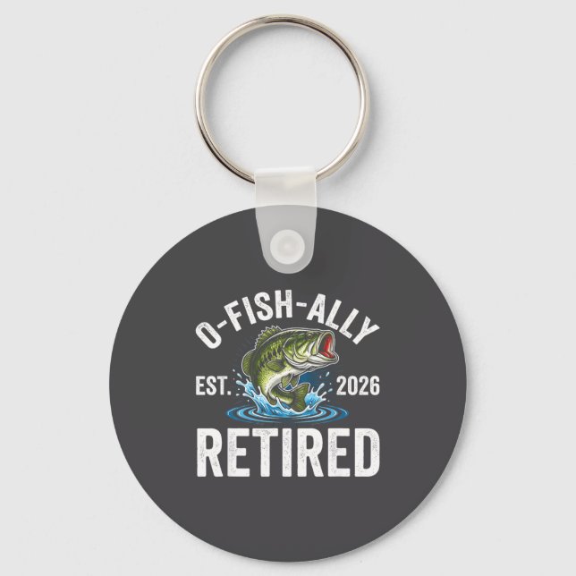 Ofishally Retired 2026 Funny Fishing Retirement Fi Nyckelring (Framsida)