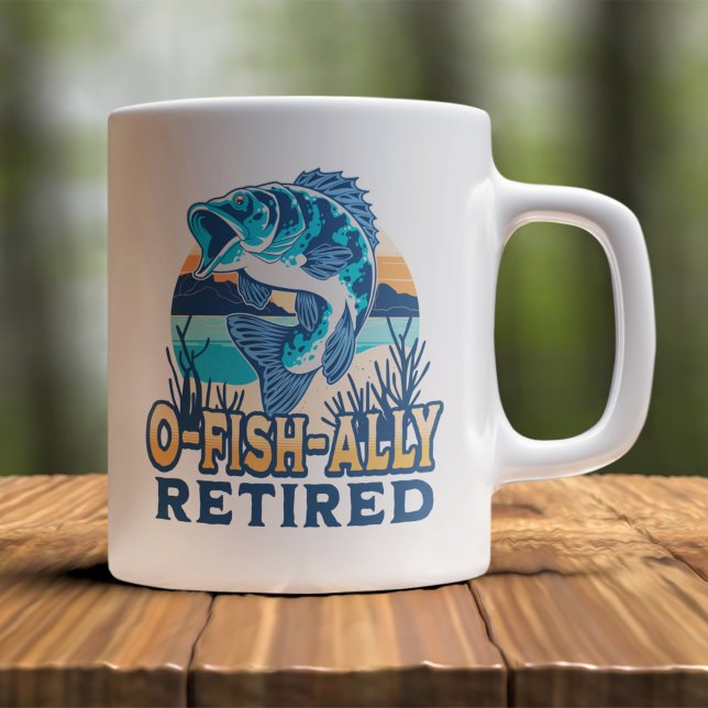 Ofishally Retired Funny Fishing Kaffemugg (Skapare uppladdad)