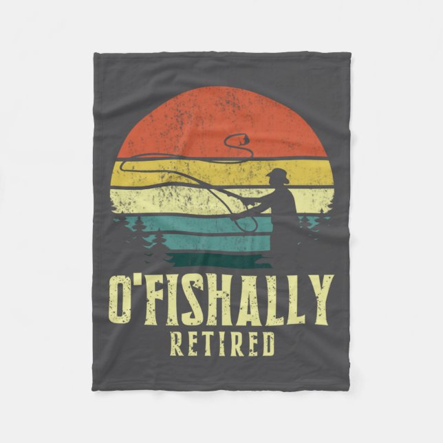 Ofishally Retired Funny Fishing Retirement  Fleecefilt (Framsidan)