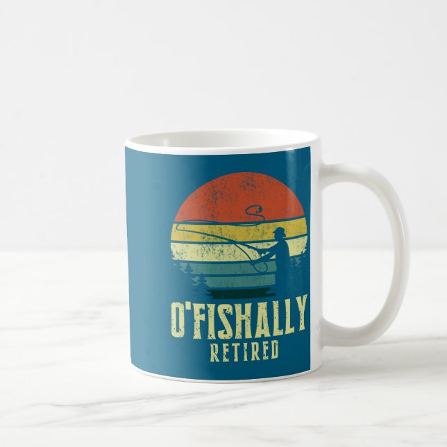 Ofishally Retired Funny Fishing Retirement  Kaffemugg (Höger)