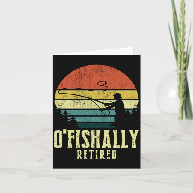Ofishally Retired Funny Fishing Retirement  Kort (Framsida)