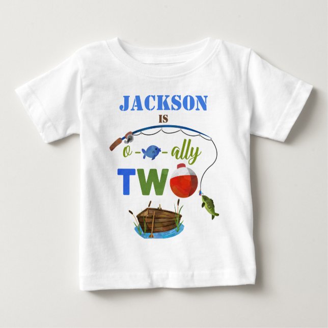 Ofishally TWO baby t-shirt Liten fiskare tröja (Framsida)
