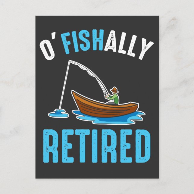 O'Fishinredd Funny Fisherman Pension Vykort (Framsida)