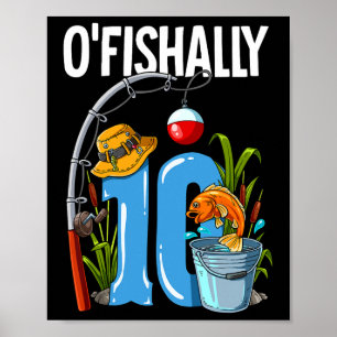O'fiskalt 10 år gammal 10-års födelsedag fiske  poster