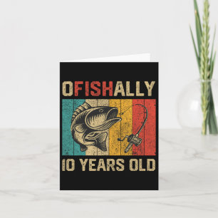 Ofiskalt 10 år gammal ynlig fisk vid födelsedag kort