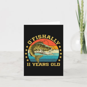 Ofiskalt 11 år gammal yngd fisk vid födelsedag kort