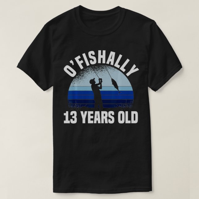 Ofiskalt 13 år Gammal fiskare 13:e födelsedag Fis T Shirt (Design framsida)