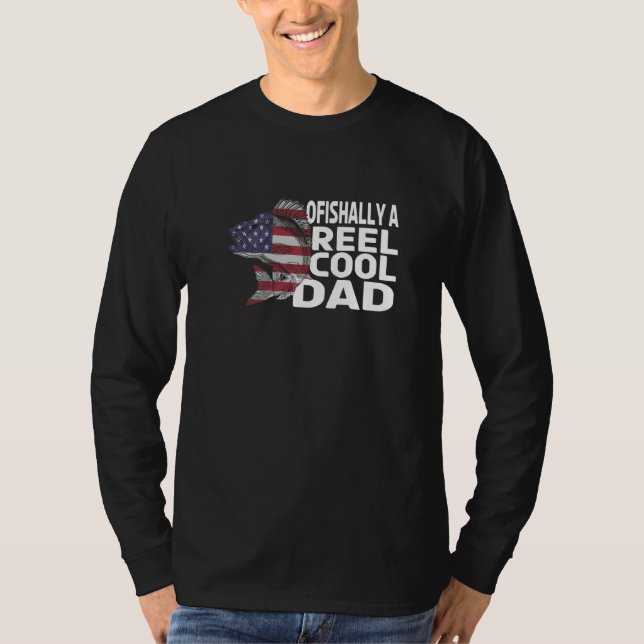 Ofiskalt en Coola Pappa som fiskar i Pappa Fars da T Shirt (Framsida)
