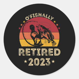O'Fiske efter pensionerad fisk 2023 Pension Runt Klistermärke