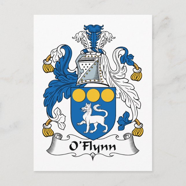 O'Flynn Family Crest Vykort (Framsida)